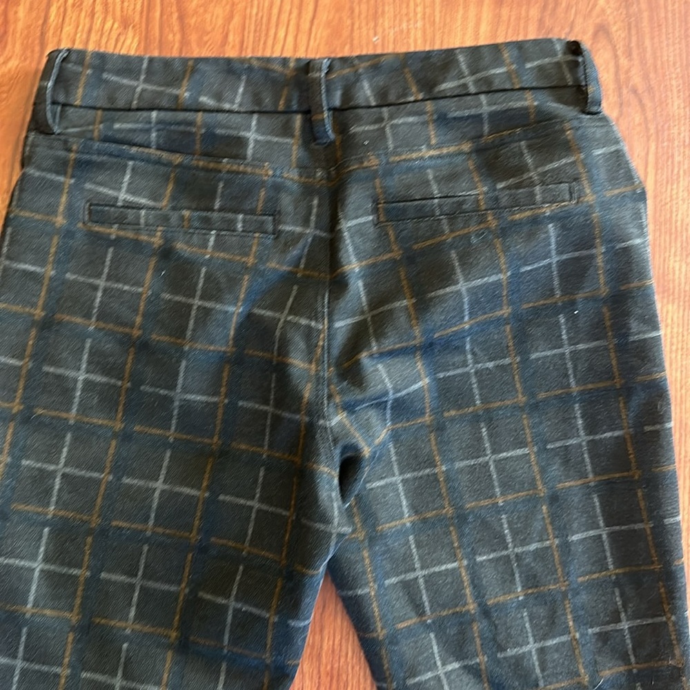 41 Hawthorn dress slacks size 4 petite. Dark gray with brown and navy squares. - Picture 6 of 8